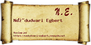 Nádudvari Egbert névjegykártya